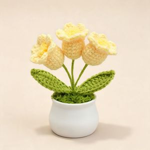 Handmade Crochet Lily of the Valley Potted Plant Pink Blue White Red Yellow Purple <b>Artificial</b> <b>Flower</b> Home Decor Wedding <b>Display</b> - Product Image 3