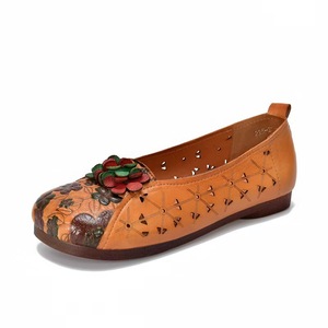 Zapatos de Mujer de Cuero Genuino Primavera-Verano 2025, Piel de Vacuno de Primera Capa, Tacón Bajo, Punta Abierta, Estilo Retro, Cómodos y Fáciles de Poner - Product Image 6