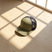 Gorra Trucker de Malla con Logotipo Personalizado, 6 Paneles, Cierre a Presión, Visera Plana, Estilo Urbano Retro, Sarga de Algodón, Hip Hop, Unisex, Estilo Concierto