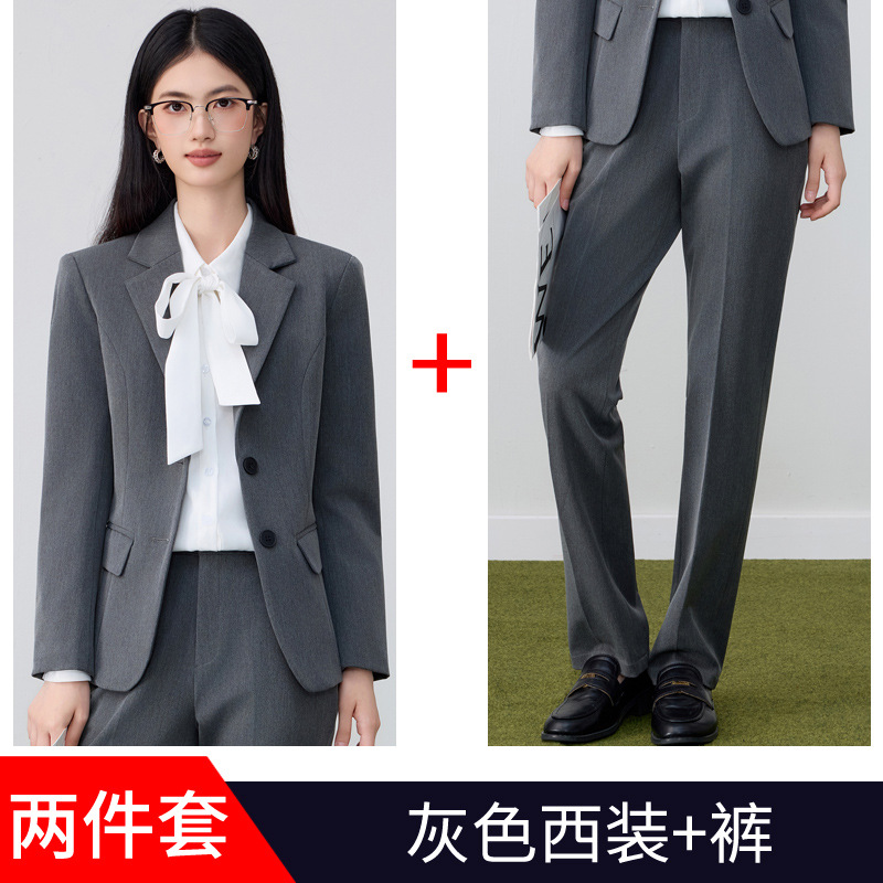 Grey suit with ear loops and trousers