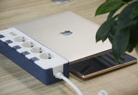 Prise intelligente WiFi Tuya EU et multiprise avec 4 prises CA, 3 ports USB, rallonge en plastique 10A