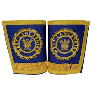 Guantelete Provincial Masónico BAHOO EMBROIDERS para Secretario - Guanteletes de Regalia Masónica - Guanteletes Hechos a Mano Modelo Cuff - Product Image 1