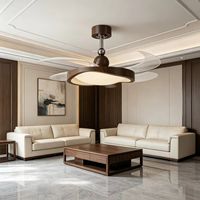 Ventilateur de plafond rétro de style chinois avec télécommande, LED, moteur DC en fer, 6 vitesses silencieuses pour chambre et restaurant