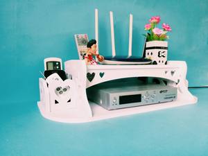 <b>PVC</b> Wall Rack Without Punching Wall-mounted Shelf Storage Box Router Wireless Wifi Wire Set-<b>top</b> Box - Product Image 3