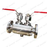 Vanne à boisseau sphérique API 6D à double blocage et purge (DBB) à flange, à levier, à engrenage, pneumatique ou électrique, en acier inoxydable/duplex (F304/F316/F51)
