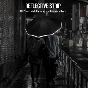 ร่มโปรโมชั่นพร้อมโลโก้ เปิดอัตโนมัติ มีไฟ LED 3 ตอน พับได้ ป้องกันรังสียูวี พร้อมไฟฉายและแถบสะท้อนแสง - Product Image 2