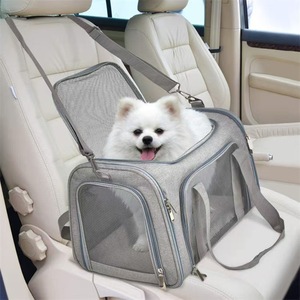 Sac de transport souple pour animaux de compagnie, grande taille 51x33x33 cm, en tissu Oxford respirant, pour chats et chiens, sac de voyage pour voiture, gris - Product Image 1