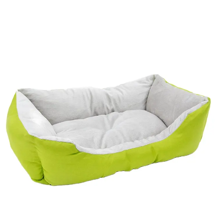 Green color soft plush pet cushion crate round sofa bed for cat and dog
