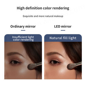 Espejo de baño con luz LED inteligente y pantalla táctil montada en la pared antiniebla de forma redonda grande dorada para Baño - Product Image 5