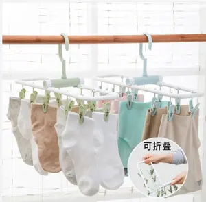 Washing Peg Hanger, Sok Drooghanger Met Haringen, Plastic Kledingstuk Opvouwbare Plastic Hangers Voor Kleding Sjaals