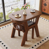 Ensemble de table et chaises de balcon en bois massif, trois pièces, style moderne, simple, décontracté, mini, petite taille