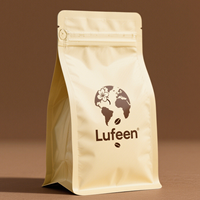 25Og 50Og Pochette à fermeture éclair debout à fond plat recyclable de qualité supérieure avec valve Sacs à café Emballage d'aliments
