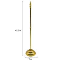 En gros, Kit de mât de drapeau d'intérieur télescopique super robuste en aluminium doré avec base dorée