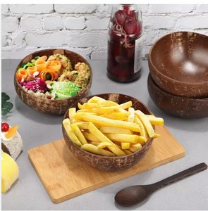 Mini bol en coquille de noix de coco fait main de luxe avec cuillère, vaisselle écologique durable et écoresponsable - Product Image 3