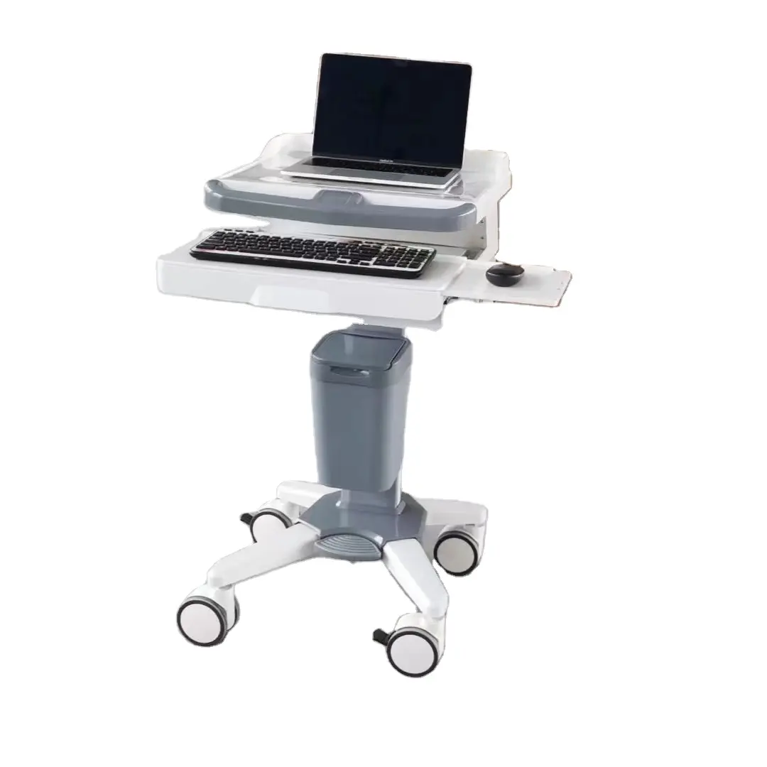 무선 간호 트롤리 의료 컴퓨터 트롤리 우수한 ABS 모바일 카트 병원 워크 스테이션 컴퓨터 카트 노트북 트롤리