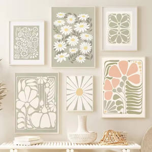 Cuadro de pared de lona con diseño abstracto minimalista bohemio, pósteres y cuadros modernos para decoración de sala de estar - Product Image 2