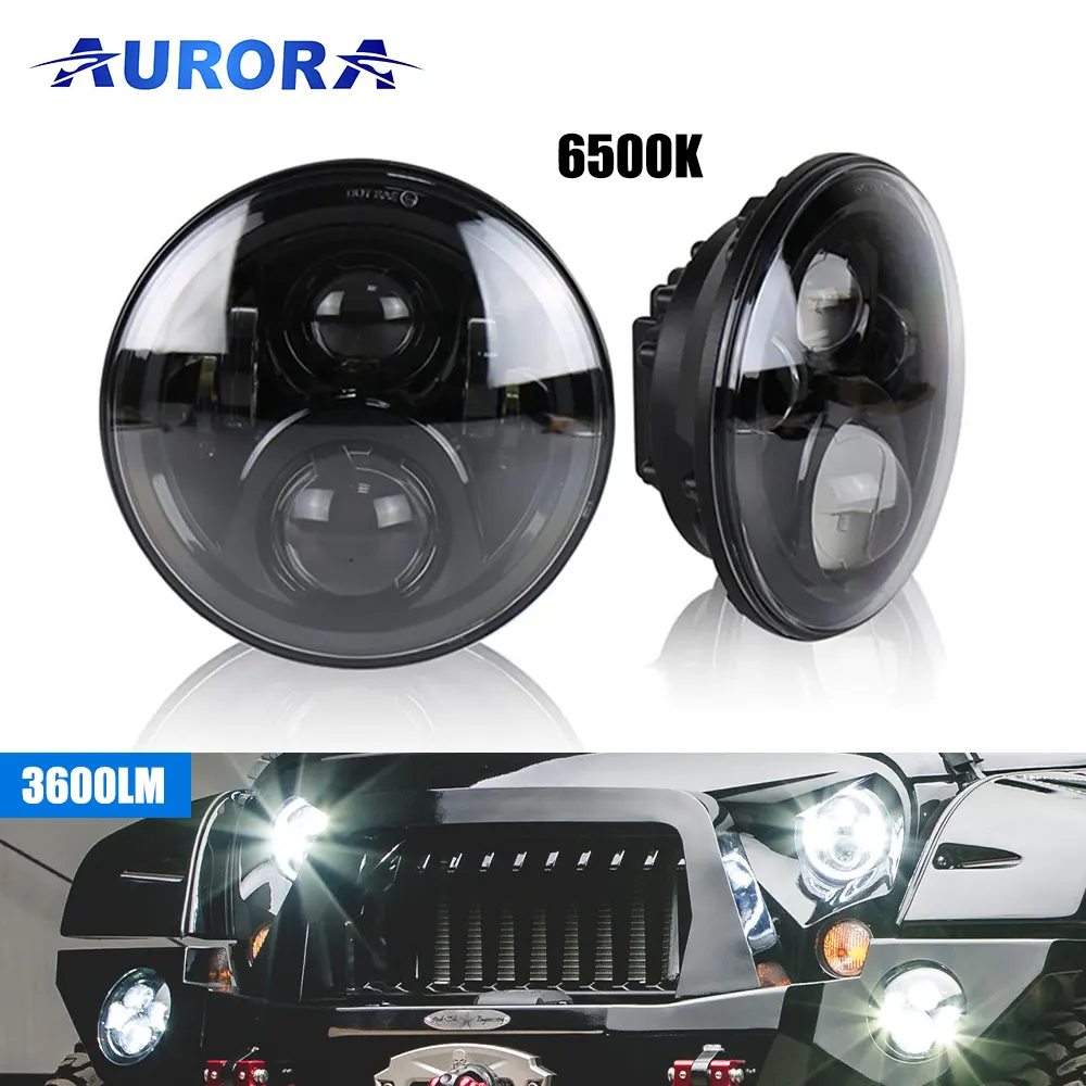 7 ''yuvarlak Led Angel Eyes Halo yüzükler 12V LED projektör sis işık yüksek düşük işın 4x4 Offload LED far