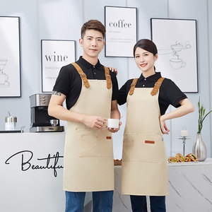 Delantal de poliéster azul marino con correas ajustables para hombros, para uso en restaurantes y bares, diseño impermeable y duradero - Product Image 3