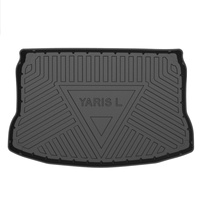 Tapis en caoutchouc OLIVER avec rainures triangulaires pour coffre de Yaris L 2014-2022, tapis de coffre arrière imperméable pour boîte de rangement