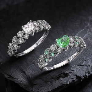 Anello con zirconi Ocean Heart per donna, gioielli romantici alla moda - Product Image 4