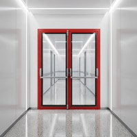 Portes de salle blanche modernes à ouverture latérale, coupe-vent, en alliage d'aluminium fini, pour résidentiel, commercial, supermarché, hôpital