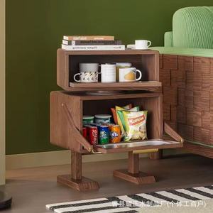 Mesita de noche de madera con forma de robot, mesa de suelo de madera maciza para dormitorio, sala de estar, sofá, mesa auxiliar, mesita de noche creativa para niños - Product Image 2