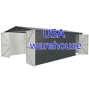 Outdoor Prefab Container Sheet Metal Roof Metal Frame Garage Car Parking Carport Garden Storage Shed