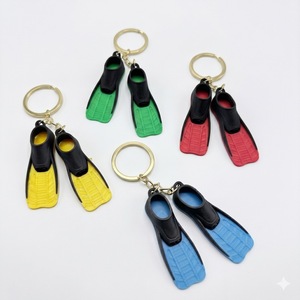 Mini porte-clés en plastique en forme de palmes de plongée 3D, mignon et réaliste, pour les amateurs de plongée sous-marine et de plongée avec tuba, pour les amoureux de l'océan et de la plage - Product Image 6