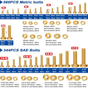 Hex <b>Bolt</b> <b>And</b> <b>Nut</b> Assortment 966Pcs M4 <b>M5</b> M6 M8 Grade 8.8 Metric <b>Bolt</b> Set With Washers For Standard Use - Product Image 5
