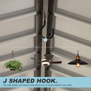 8X 5ft Hardtop Grill Tuinhuisje Luifel Buiten Dubbel Gegalvaniseerd Stalen Dak Met 2 Zijplanken Pergolatent - Product Image 5