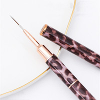 Ensemble de pinceaux à double embout pour nail art, imprimé léopard, double pointe pour des lignes fines et précises et la réalisation de manucures françaises
