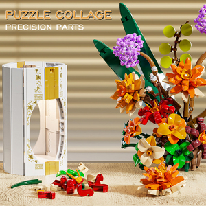 13037 Lumnous <span class=keywords><strong>Vase</strong></span> Creative <span class=keywords><strong>Fleur</strong></span> Bouquet Blocs de Construction Plante Romantique Rose Briques Enfant DIY Jouets Adulte Romantique Cadeaux pour Enfants - Product Image 4