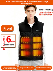 Chaleco Térmico con Batería de Fabricante, Chaqueta Eléctrica Unisex para Hombre y Mujer, 3 Niveles de Calor, <span class=keywords><strong>9</strong></span>/15 Zonas de Calefacción, Chaleco de Plumón Sintético - Product Image 4