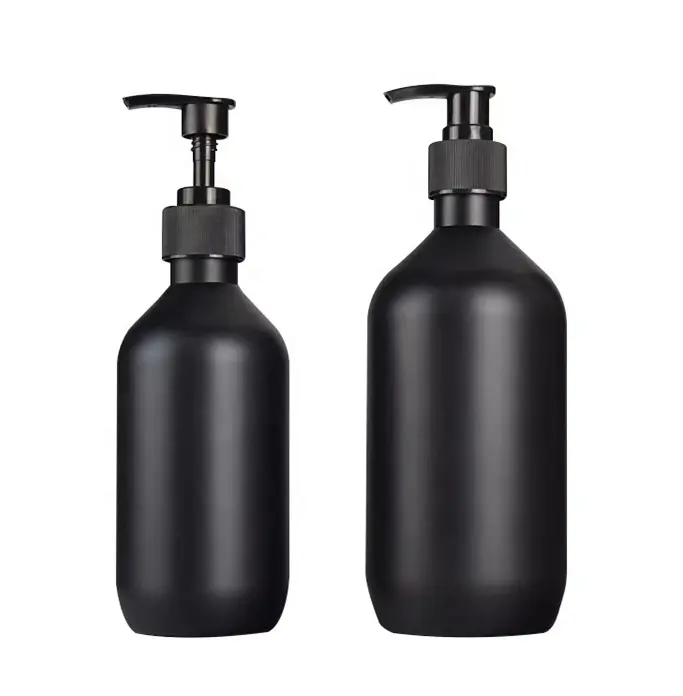 Très populaire et très vendu 300ml 500ml bouteille de shampoing en plastique PET noir mat en gros