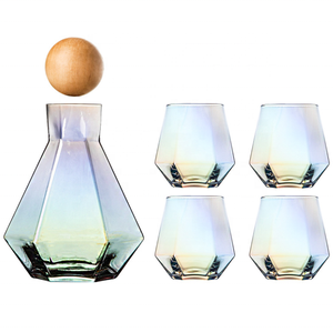 Caraffa in Vetro Cristallo Senza Piombo con Coperchio in Legno, Boccale Soffiato a Mano, Set Moderno per Caffè e Tè, Marca BYZX - Product Image 2