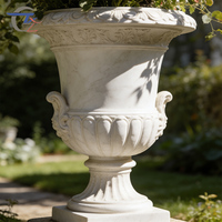 Pots de fleurs en GRC sculptés de style européen classique de haute qualité, décoration de jardin de villa, décoration extérieure