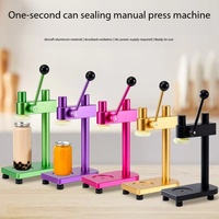 Machine de scellage manuelle à usage unique pour canettes, utilisation commerciale pour les boissons à bulles, facile à utiliser, scelleuse à pression compacte en plastique