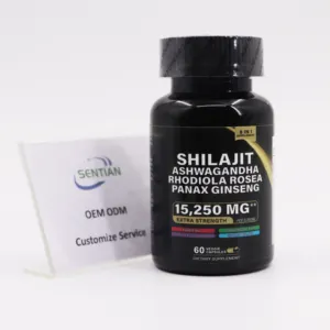 Cápsula de shilajit del Himalaya, rica en ácido húmico y 85 minerales, mejora la fuerza masculina, suplemento de salud, cápsula de tabletas de shilajit