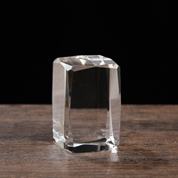 Bloc de cristal K9 vierge à facettes diamantées 50x50x80mm, en emballage cadeau rouge, pour machine de gravure laser 2D 3D, vente en gros
