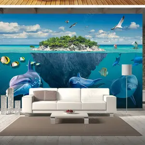 Cute Fishes Ocean Sea Wallcoverings Rolls Wallpaper