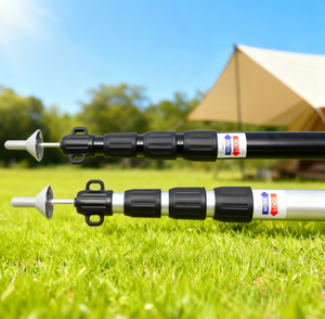 Lot de 2 <span class=keywords><strong>poteaux</strong></span> <span class=keywords><strong>télescopiques</strong></span> <span class=keywords><strong>pour</strong></span> auvent extérieur à 4 sections - 280 cm Argenté Réglable <span class=keywords><strong>pour</strong></span> tente d'ombrage de camping - Product Image 1