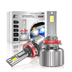 2023 E10 ad alta potenza 200W 48000LM 6500K 7545 Chip H1 H4 H7 H8 H9 H11 9005 9006 9012 Canbus LED lampadina del faro