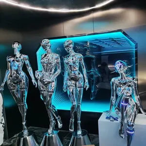 KHÁCH SẠN hiện đại phòng khách trung tâm mua sắm khoa học viễn tưởng Robot mạ điện điêu khắc trang trí phòng triển lãm nghệ thuật trang trí sàn quầy bar