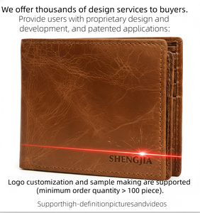 Cartera larga de piel de vaca de gran capacidad para mujer con logotipo personalizado He Wu <span class=keywords><strong>Shi</strong></span> <span class=keywords><strong>Shang</strong></span> - Product Image 6