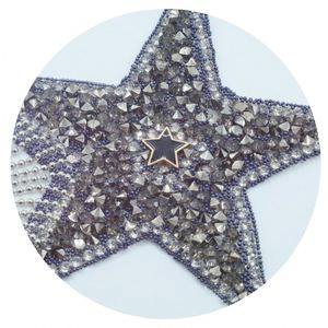 Wholesale Custom Iron on Rhinestone <b>Trim</b> Star Patch With <b>Bead</b> Tassel for Hoodies - Product Image 5