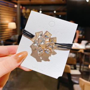 Anneaux de cheveux en cristal de strass de luxe à la mode, cordons élastiques pour cheveux, bandeaux brillants et colorés - Product Image 4