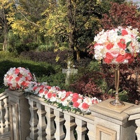 MSFAME-Arrangement de fleurs corail en soie, centre de table de mariage