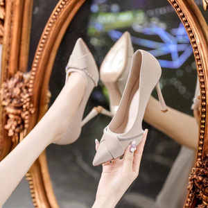 2026 New Summer Women Pointed Toe Thin <b>Stiletto</b> Slip On High Heels High-End Professional Work Bridesmaid Dress Shoes - Product Image 2
