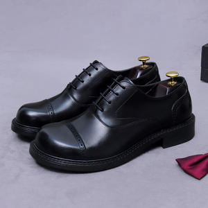 New Hot Selling Cowhide Waterproof Lightweight Height Increasing British Style Business Formal <b>Black</b> Casual High-end Men's - Product Image 1