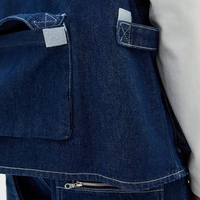Veste utilitaire décontractée à logo personnalisé de haute qualité, très vendue, avec plusieurs poches, fermeture éclair, débardeur en denim pour hommes